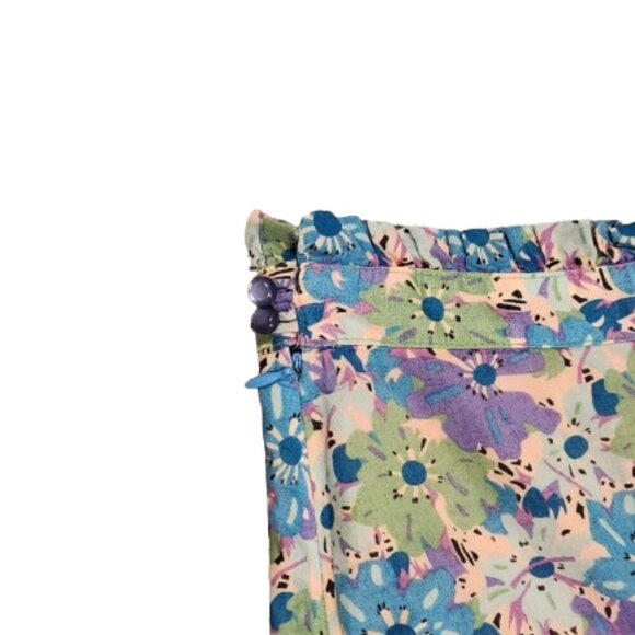 Marc Jacobs Vintage Boho Floral Ruffle Tiered Ruched Slit Scallop Mini Skirt - Picture 7 of 8
